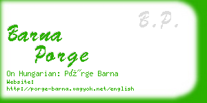 barna porge business card